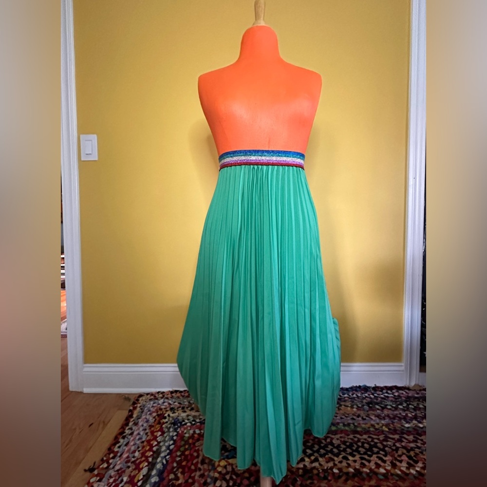 👗Green Pleated Midi Skirt 👗
